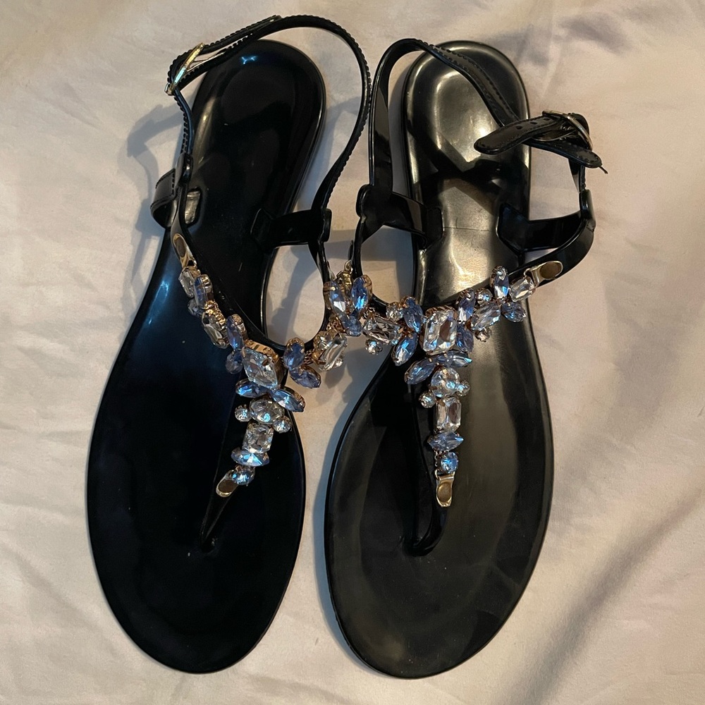 🖤Black “Jazzyl Jelly Sandals Sz 9.5🖤